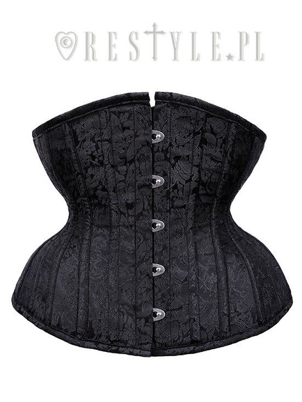 Czarny żakardowy mocno modelujący gorset "CU10 Black Brocade Underbust”