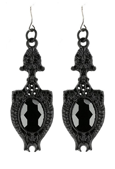 Black Earrings Dark Mirror