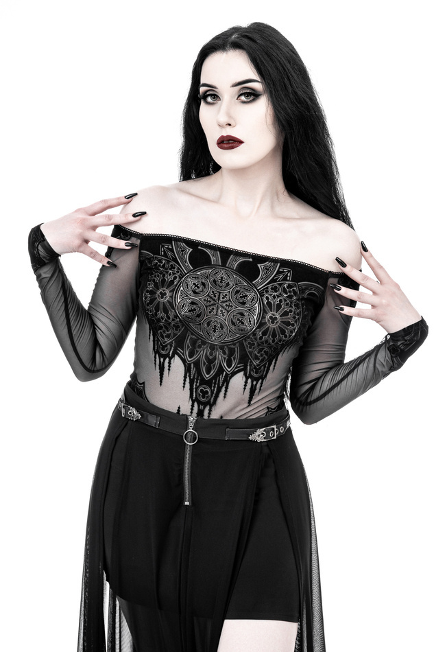 GOTHIC CHAPEL BODYSUIT OFF SHOULDERS