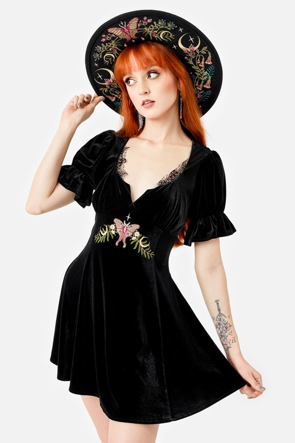 MIDNIGHT FLORA MINI DRESS