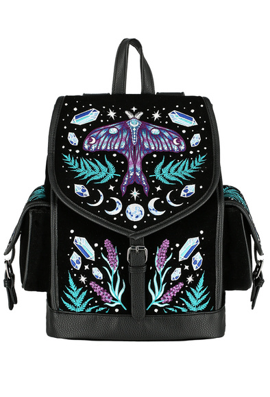 ENCHANTED FOREST BACKPACK Magiczny Plecak z haftem ćmy