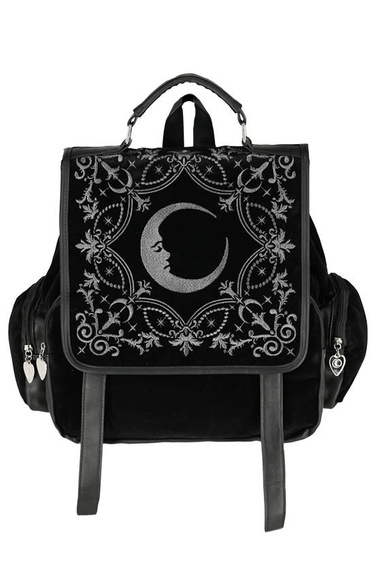 CRESCENT SQUARE BACKPACK Velvet embroidered