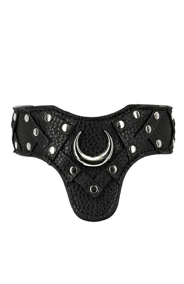 Gotycka obroża z księżycem COLLAR MOON HARNESS