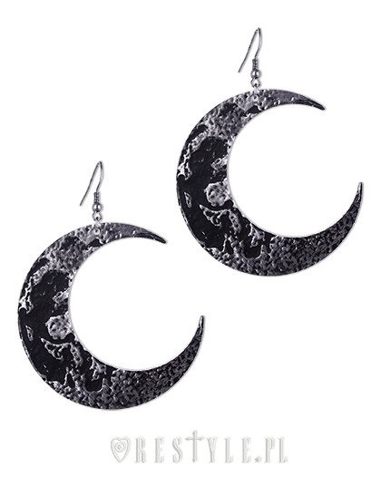 Duże kolczyki, półksiężyce, księżyc "MOON TEXTURED EARRINGS"