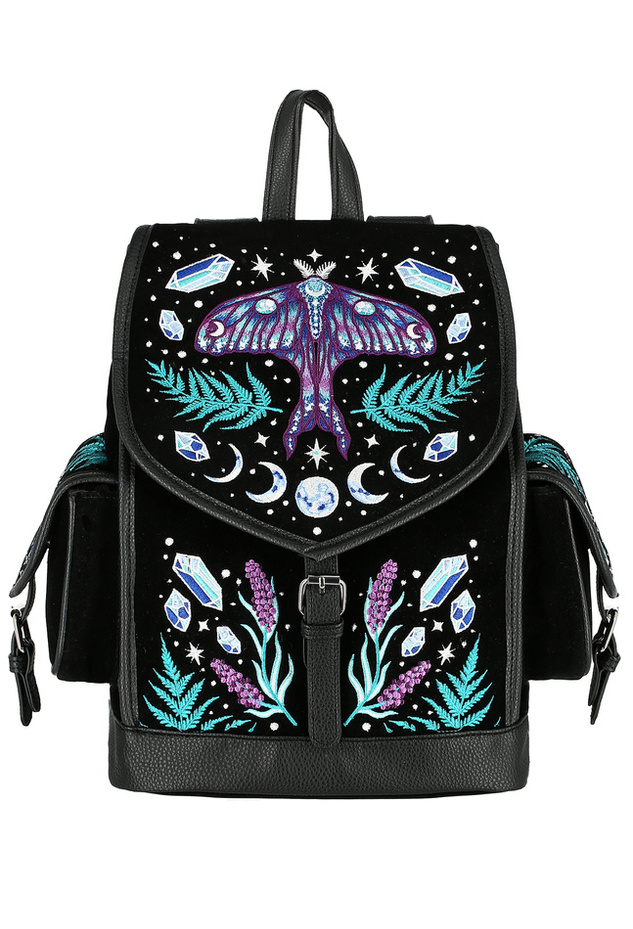 ENCHANTED FOREST BACKPACK Magiczny Plecak z haftem ćmy