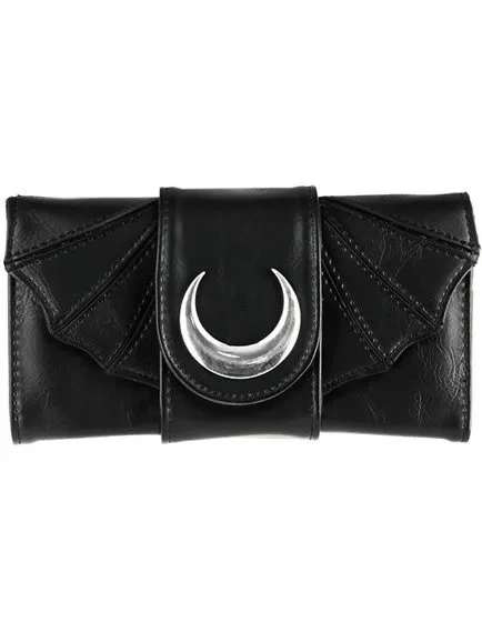 Bat Wings Geldbörse PU Halbmond Gothic Moon Geldbörse