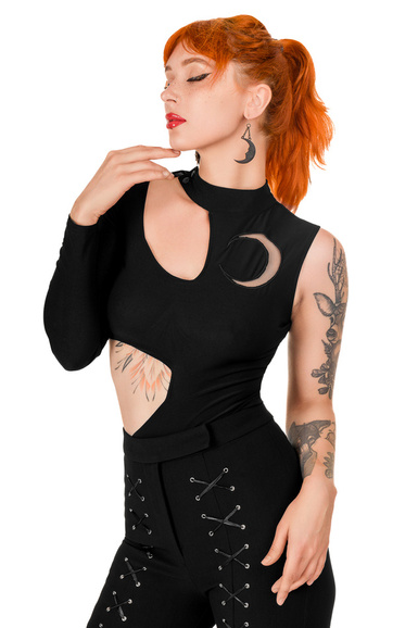 MOON ARMY Bodysuit Asymetryczne body z księżycem