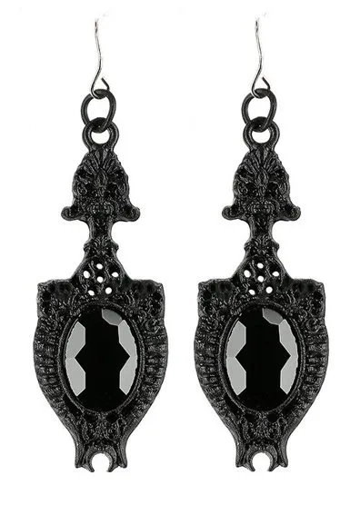 Schwarze Ohrringe Dark Mirror