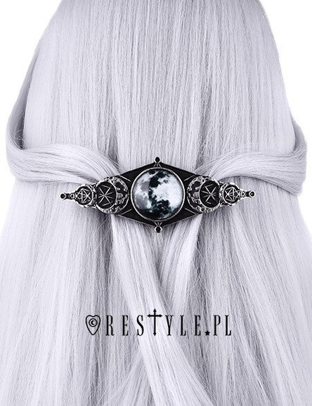 Hair barette, Full moon, moon phases, crescent "MOON GEOMETRY HAIRCLIP"