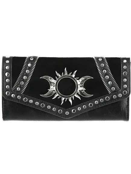 TRIPLE GODDESS WALLET Gothic moon and sun