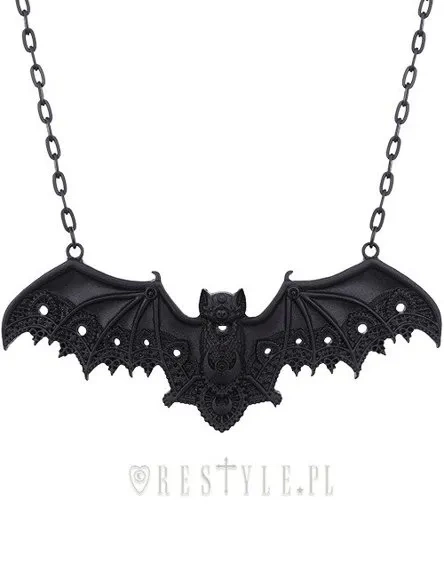 Bat pendant, Lace wings, gothic necklace "LACE BAT BLACK PENDANT"