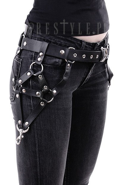 Hips belt gothic accessory, harness, O-rings "TRIANGLE BELT"