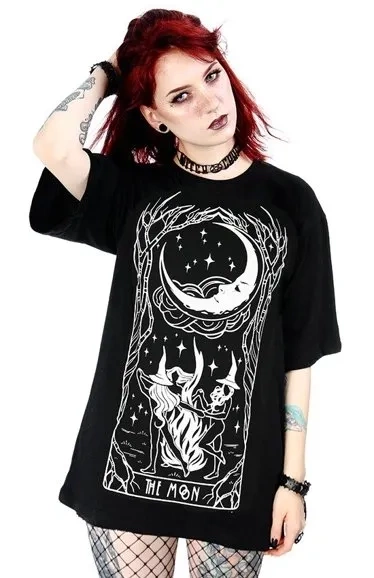 Schwarzes Damen-T-Shirt in Übergröße WITCHES CHANT