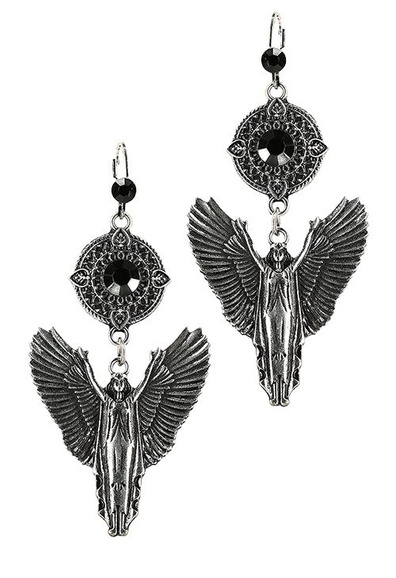 Silver  Angel Earrings English hoops