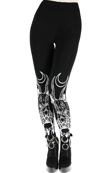 DEMONIC CAT LEGGINGS Black gothic leggings