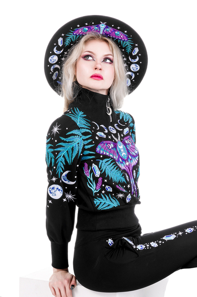 ENCHANTED FOREST SWEATSHIRT Krótka bluza z haftem