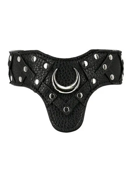 Gotycka obroża z księżycem COLLAR MOON HARNESS