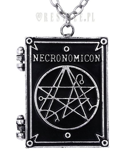 Otwierany Wisior sekretnik, Gotycki Naszyjnik książka Lovecraft "NECRONOMICON BOOK"