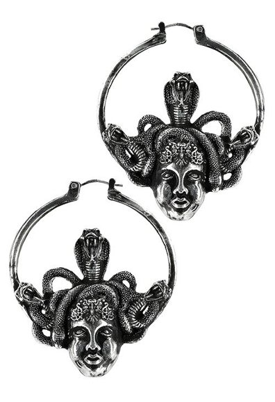 Srebrne kolczyki Medusa Hoop Earrings