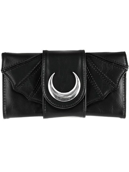 BAT WING WALLET podłużny portfel nietoperz z księżycem