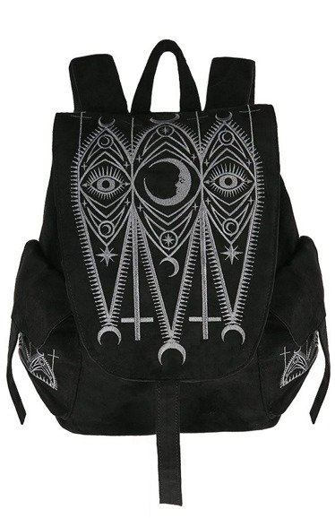 CATHEDRAL BACKPACK, gotycki czarny damski plecak do szkoły