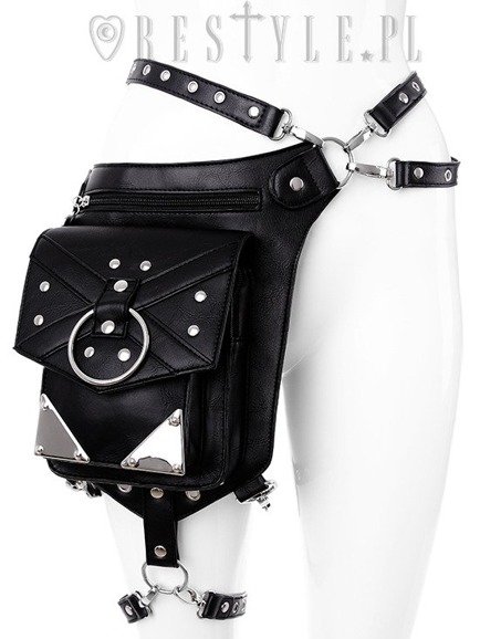 Czarna torebka na biodro, nerka, torba harness "X STRAPS HOLSTER BAG"