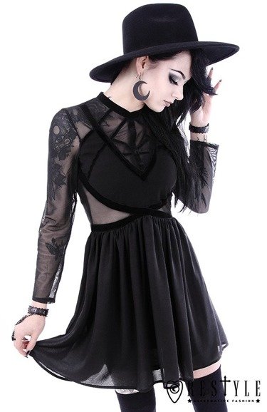 Czarna zwiewna sukienka typu harness "MIXED STRAPS DRESS"