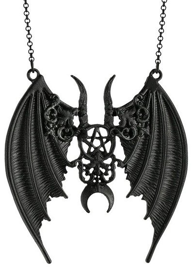 Czarny gotycki naszyjnik Maleficent Wisior nietoperz