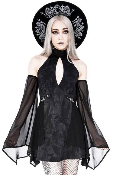 Elficka sukienka gotycka z szerokimi rękawami