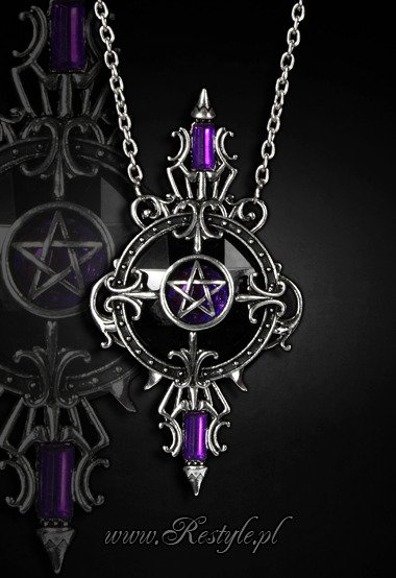 Okrągły, gotycki wisior pentagram "MYSTIC MIRROR" 