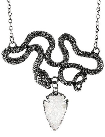 Srebrny wisiorek wąż i kryształ "ENTWINE SILVER NECKLACE" 
