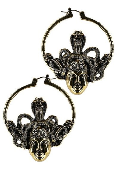 Złote Kolczyki Meduza Hoop Earrings
